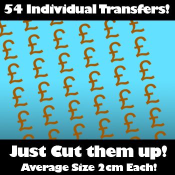 Multi Pack of 54 Iron on Pound Sign Decals